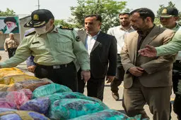 حضور  رییس پلیس تهران در مراسم رونمایی از کشف بزرگترین محموله مواد مخدر + عکس 