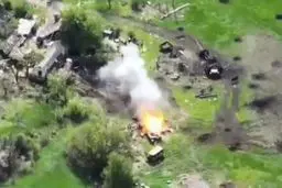  لحظه انهدام دپوی مهمات روس‌ها+ویدئو 