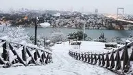 هم اکنون، بارش سنگین برف در شهر استانبول ترکیه+ویدئو
