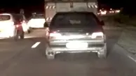 جاده فیروزکوه | نصب چراغ گردون و فلاشر پلیس راهور روی خودرو سواری برای ترساندن راننده‌ها و راه گرفتن!+ویدئو 