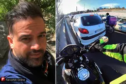 موتورسوار نیکوکاری که مسیر را برای عبور آمبولانس‌ها باز می‌کند+ ویدئو 