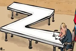  میز جدید پوتین برای مذاکره با اوکراین! + عکس