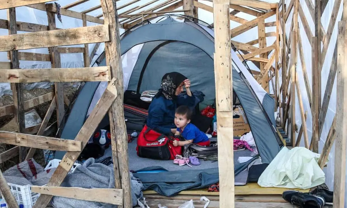 ویدئو؛ تصاویری از زندگی مشقت بار پناهجویان در زمستان جزیرهٔ لسبوس یونان