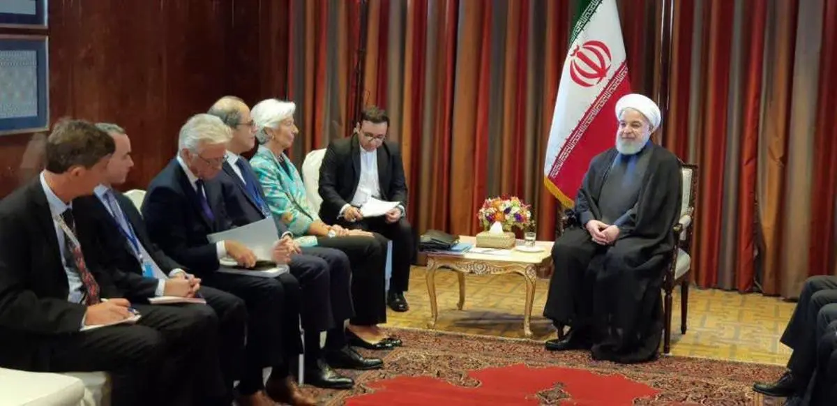 روحانی از دیدار با لاگارد؛  ایران به گسترش روابط با صندوق بین المللی پول علاقه مند است