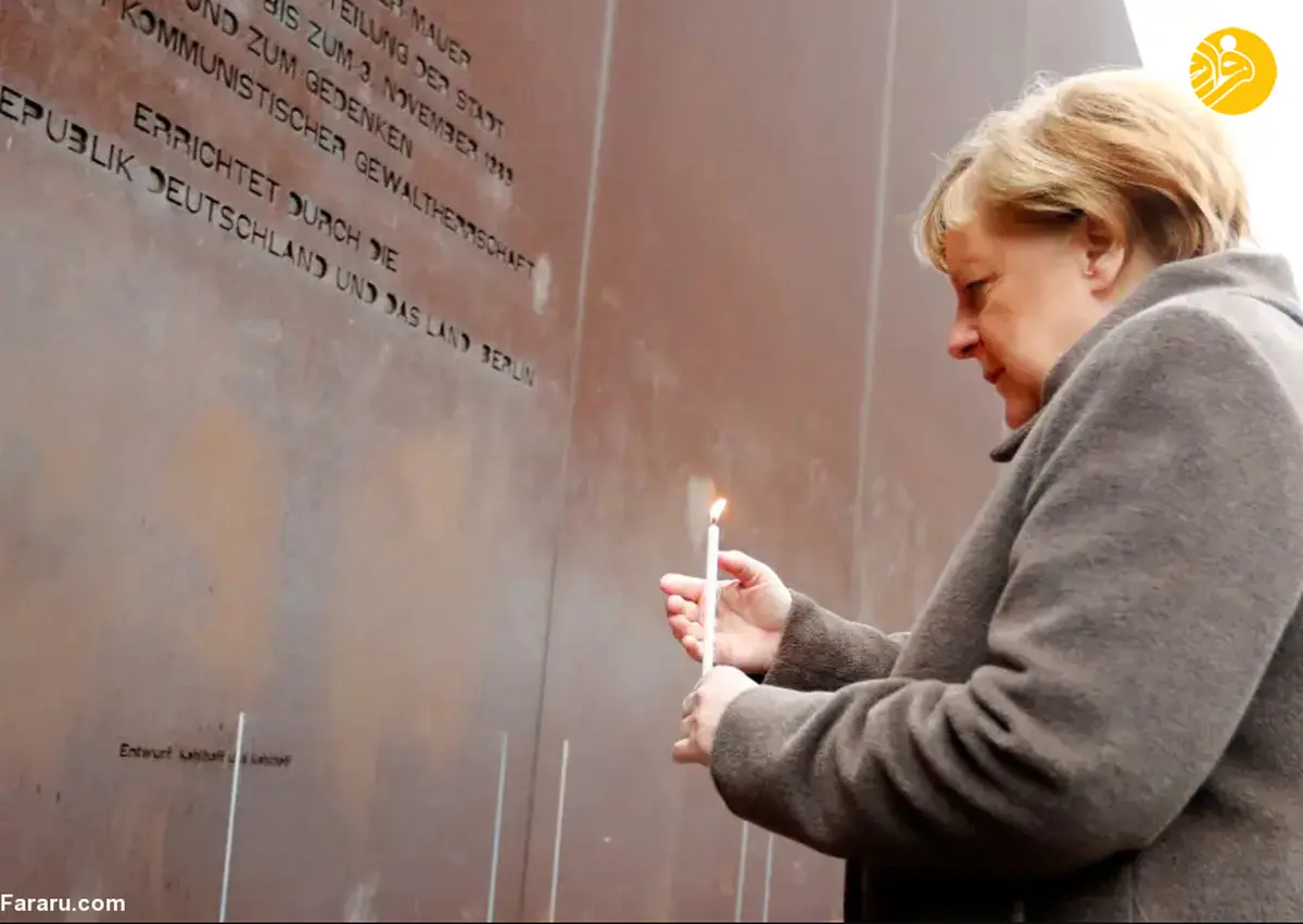 آنگلا مرکل در یادبود سالگرد فروپاشی دیوار برلین