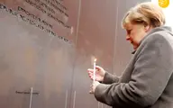 آنگلا مرکل در یادبود سالگرد فروپاشی دیوار برلین