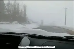 لحظه وقوع بهمن در جاده دربندسر شمیرانات تهران + ویدئو