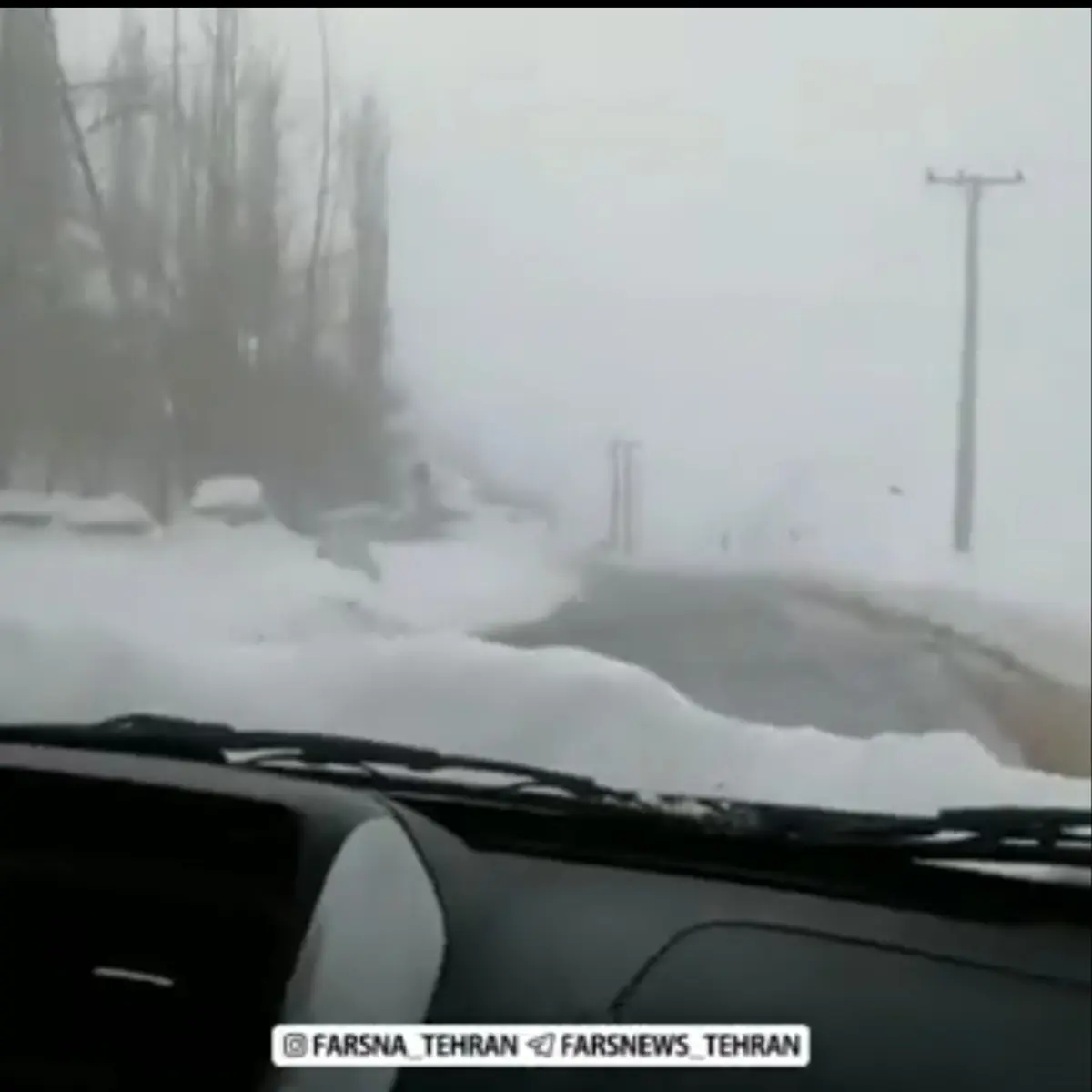 لحظه وقوع بهمن در جاده دربندسر شمیرانات تهران + ویدئو