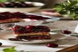 دسر شیک و راحت با بیسکویت پتی‌بور و سس گیلاس | با این دسر به یه برش قانع نمی‌شی! +ویدئو