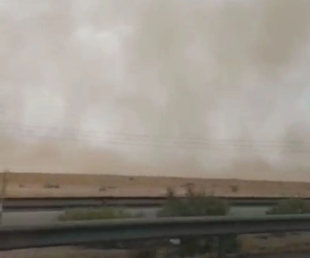 طوفان شن در محور اصفهان_شاهین‌شهر+ویدئو 