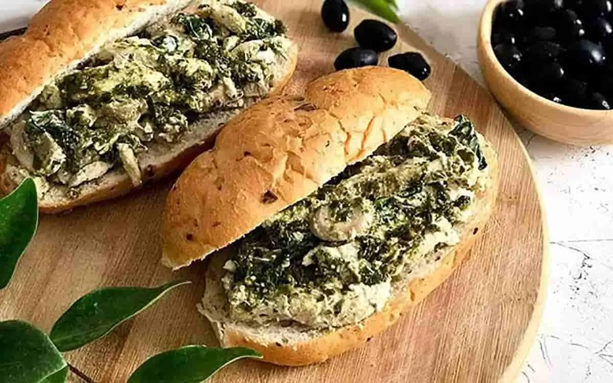 طرز تهیه ساندویچ مرغ و پستو | اگه عاشق سس پستویی حتما این ترکیبو تست کن +ویدئو