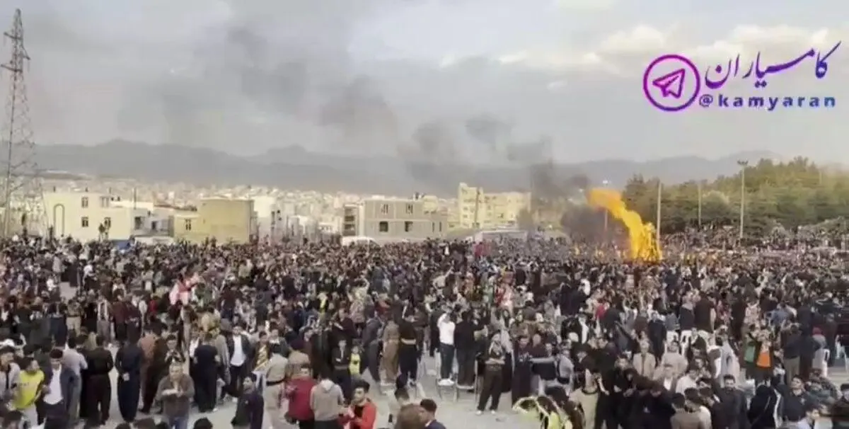 مراسم جشن نوروز در روز سوم فروردین ۱۴۰۱ در کامیاران استان کردستان+ویدئو