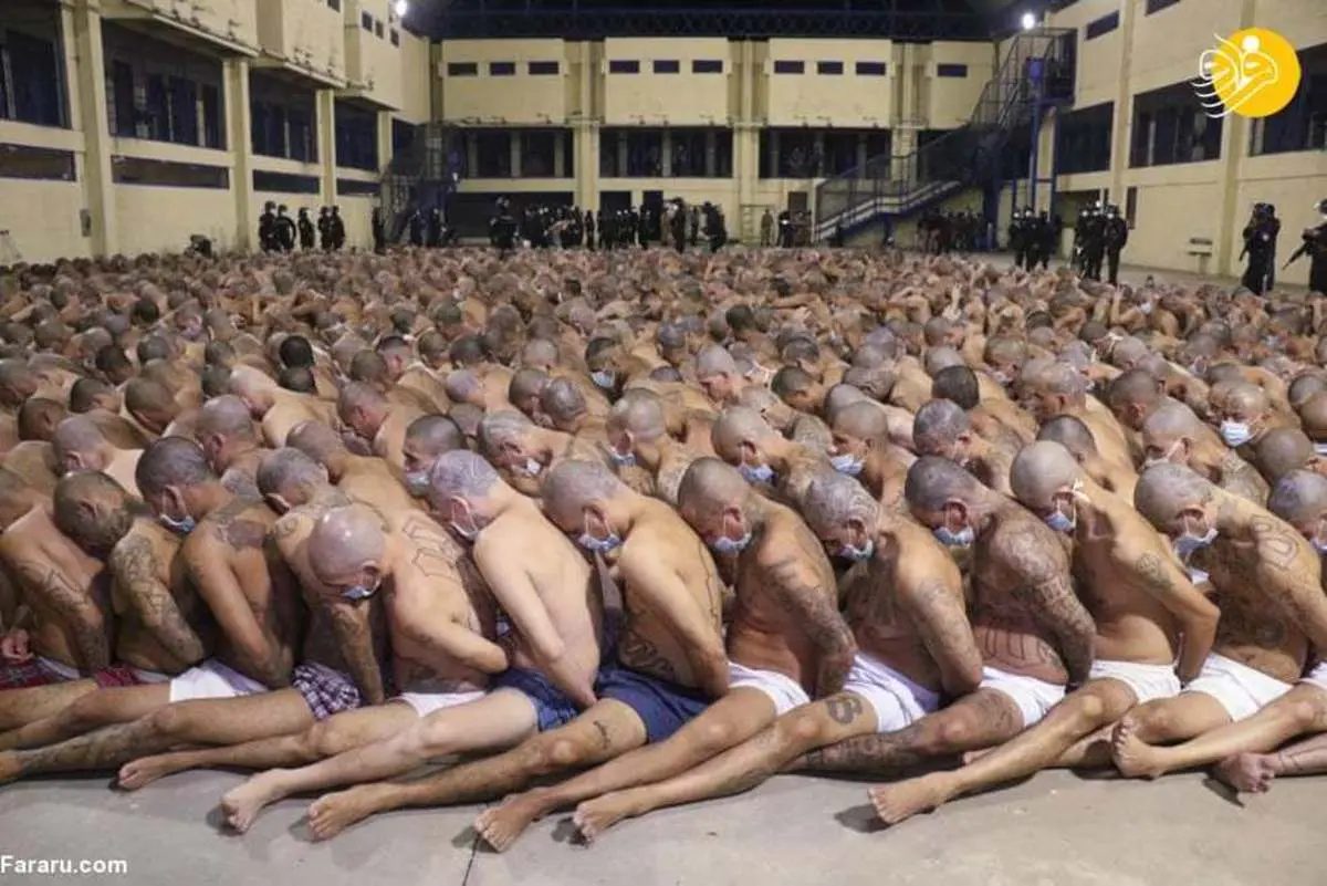 تصاویری عجیب از یک زندان؛ زهرچشم السالوادور از زندانیان تبهکار 