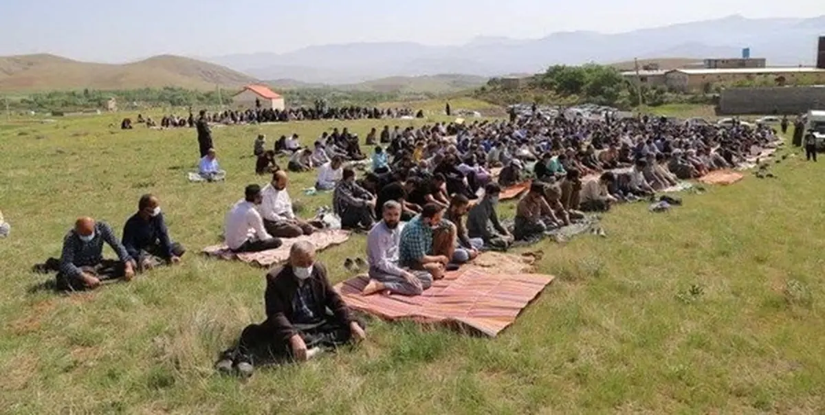 کمبود منابع آبی | اقامه نماز باران در فضایی باز و خارج از شهر  سنندج  