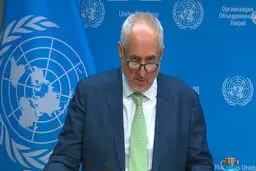 سخنگوی سازمان ملل: از توافق اخیر ایران و آژانس استقبال می‌کنیم، اما شورای امنیت در خصوص مکانیزم ماشه تصمیم‌گیری خواهد کرد | طرف‌ها باید از این زمان برای دیپلماسی استفاده کنند