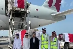 سومین محموله کمک‌های دولت قطر وارد تهران شد 