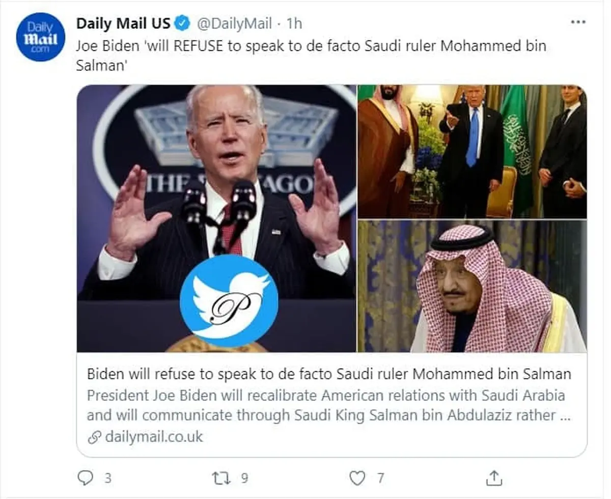  بی محلی بایدن به بن سلمان