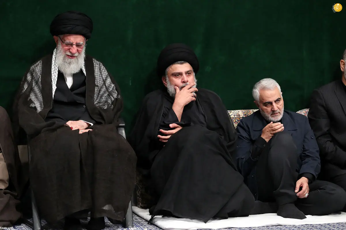 تصویر| مقتدی صدر و سردار سلیمانی در عزاداری بیت رهبری