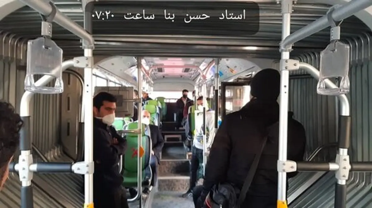 فاصله‌گذاری اجتماعی در اتوبوس‌های پایتخت