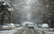 بارش برف و باران در جاده‌های ١٢استان