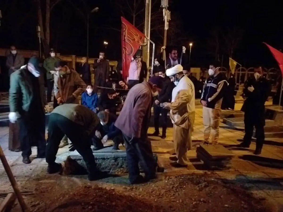 تصویری از مراسم خاکسپاری سردار سلگی زیر سایه کرونا