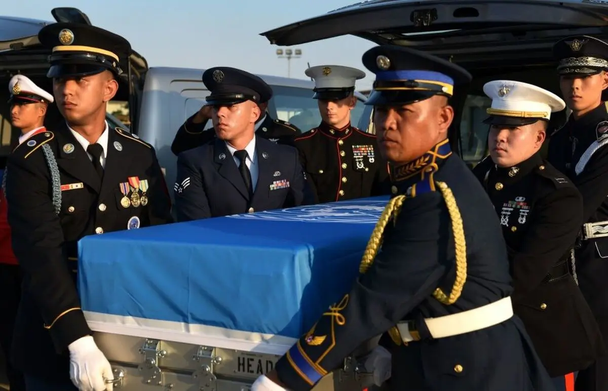 واشنگتن بقایای اجساد ۷۰ سرباز آمریکایی جنگ کره را پس از ۶۷ سال تحویل گرفت