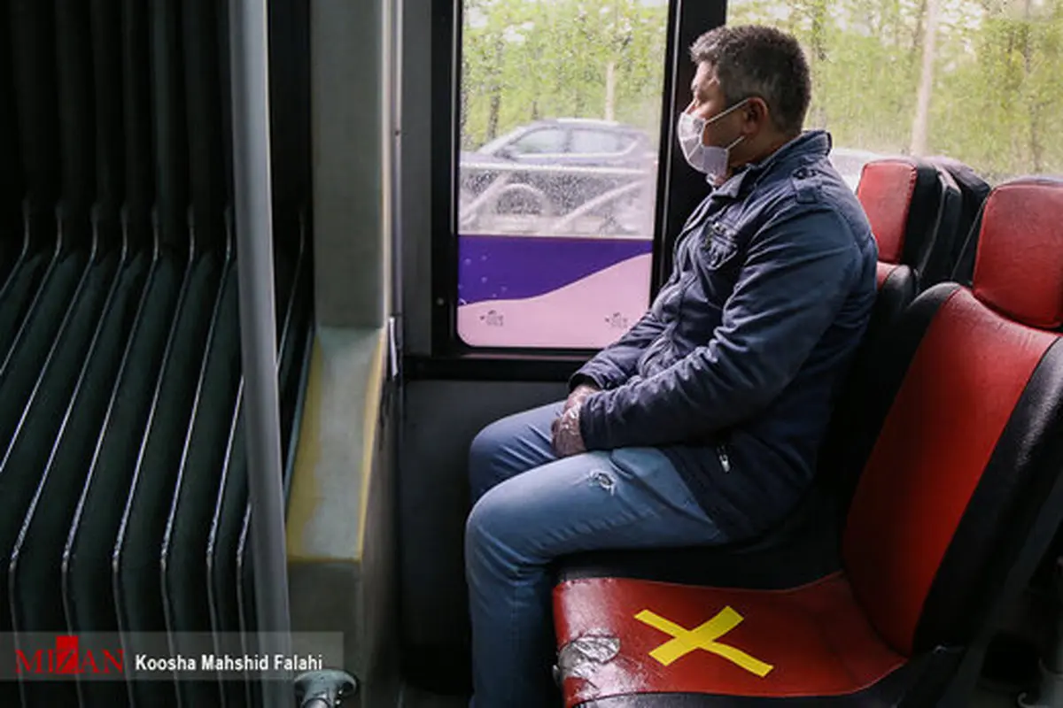 ممنوع شدن ورود مسافران به اتوبوس بدون ماسک 