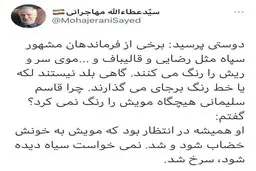 کنایه مهاجرانی به رنگ موی قالیباف و محسن رضایی و مقایسه آنها با شهید سلیمانی