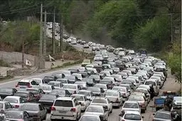 ترافیک سنگین در آزادراه تهران - شمال