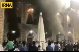 تصویر دیگری از آتش‌سوزی در یکی از انبارهای فرش در حرم رضوی+ویدئو 