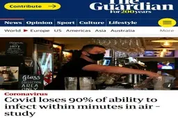 ادعای گاردین: ویروس کرونا ۹۰ درصد از قابلیت سرایت خود در هوا را از دست داده است
