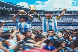 مسی با همسر و فرزندانش در جشن قهرمانی جام جهانی+تصویر 