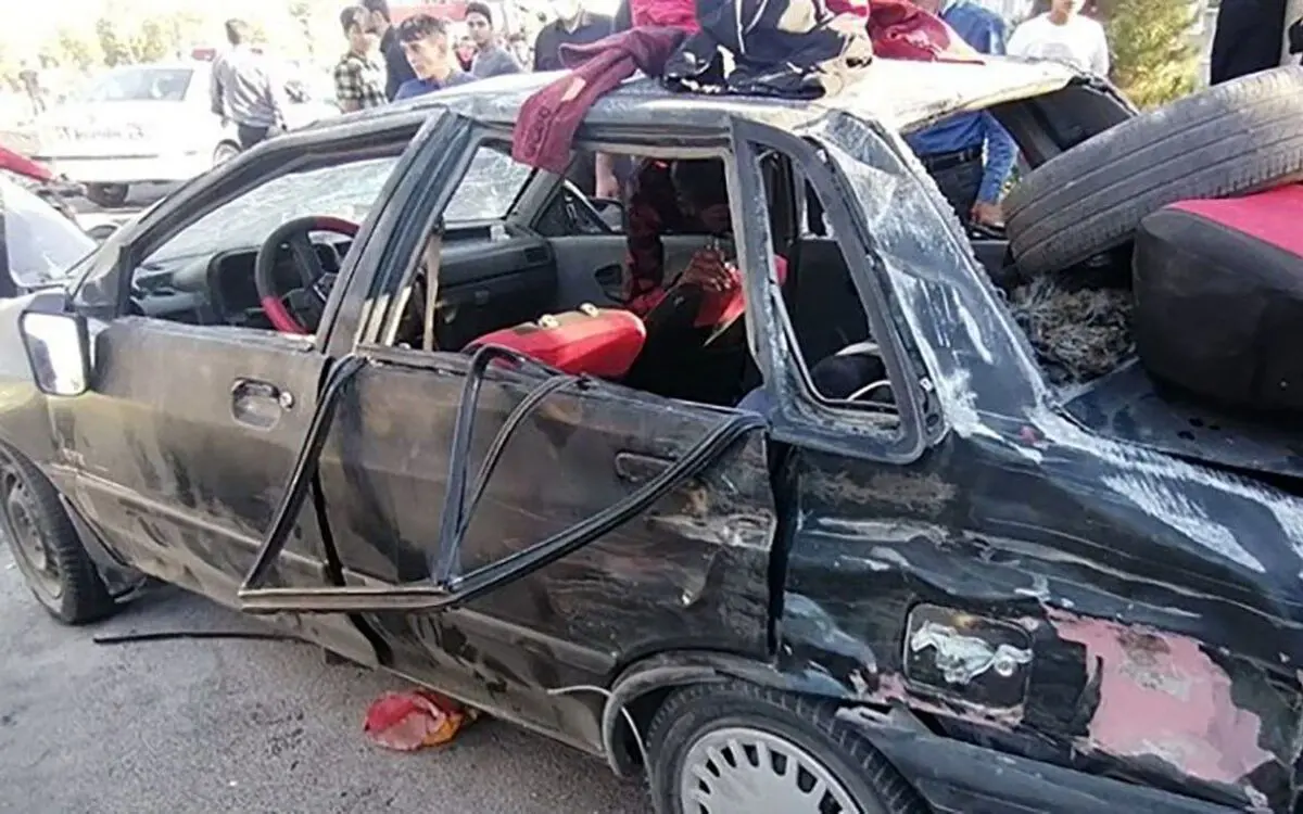 واژگونی مرگبار پراید در کاشمر | یک تن کشته و ۴ تن مجروح شدند + عکس