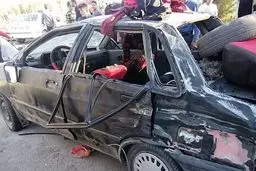 واژگونی مرگبار پراید در کاشمر | یک تن کشته و ۴ تن مجروح شدند + عکس