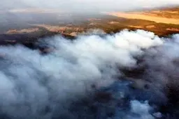 تالاب ایذه در آتش سوخت | شعله های آتش ایذه را محاصره کرد