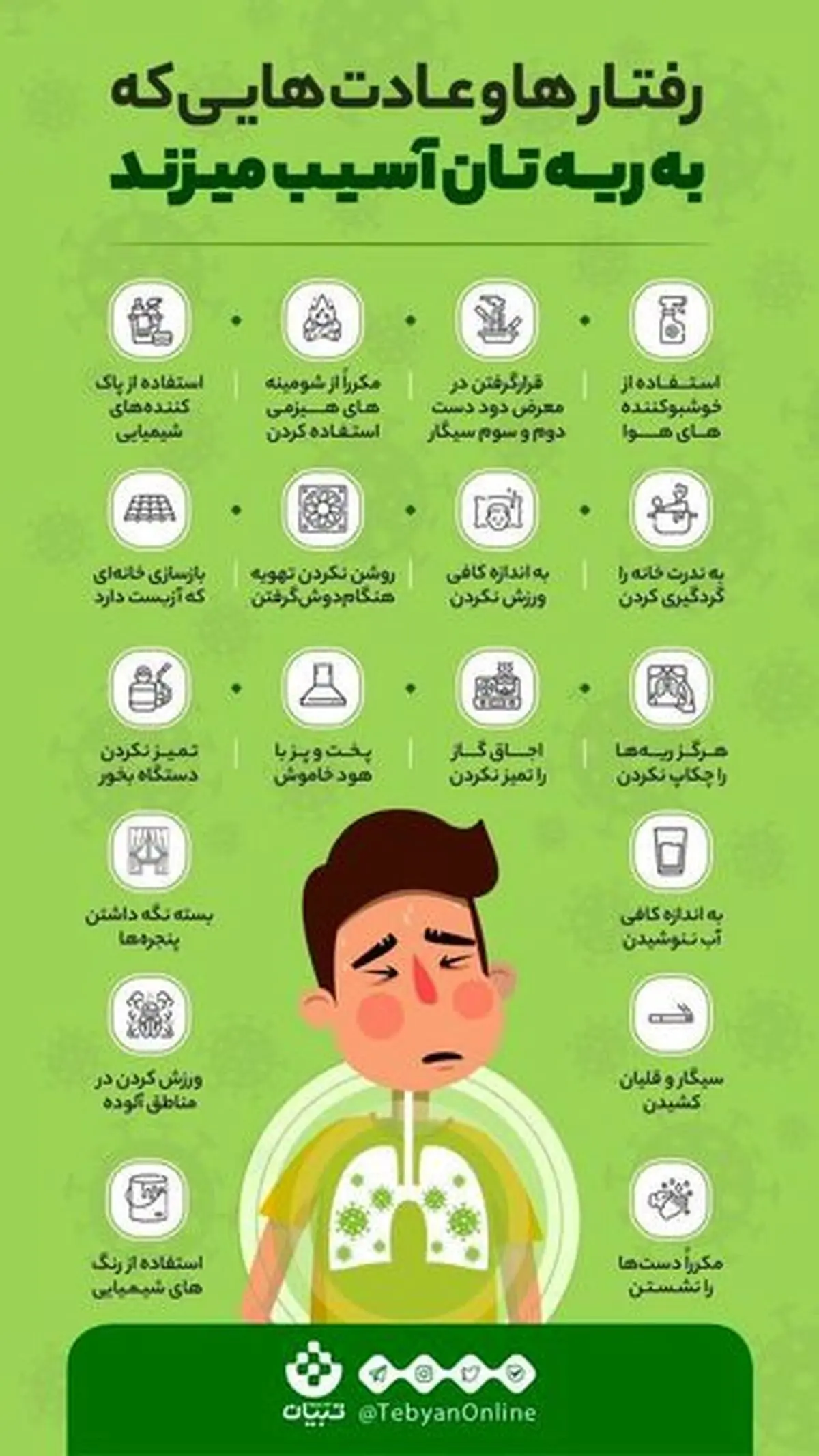 عادت‌هایی که به ریه‌تان آسیب می‌زند
