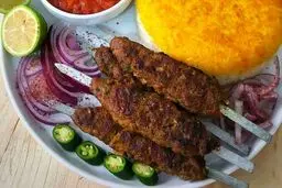کباب کوبیده خونگی بدون گوشت و منقل + ویدیو 