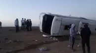 واژگونی اتوبوس با ۳۳ مصدوم در دامغان