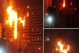 ببینید | یک سمت بیمارستان گاندی در آتش سوخت! + ویدئو