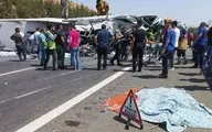 تصادف مرگبار اتوبوس مسافربری در ترکیه + ویدئو و عکس