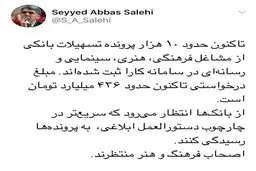 خواسته صالحی درباره تسهیلات بانکی مشاغل فرهنگی

