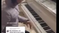 گردگیری از پیانو  بعد از حمله موشکی روسیه+ویدئو
