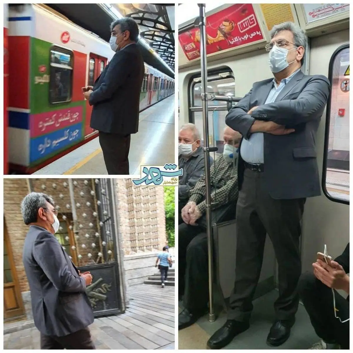  استفاده شهردار تهران از مترو در روزهای کرونایی