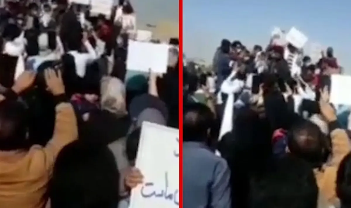 تجمع مردم سیستان و بلوچستان در مرز ایران با افغانستان نسبت به حقابه هیرمند 