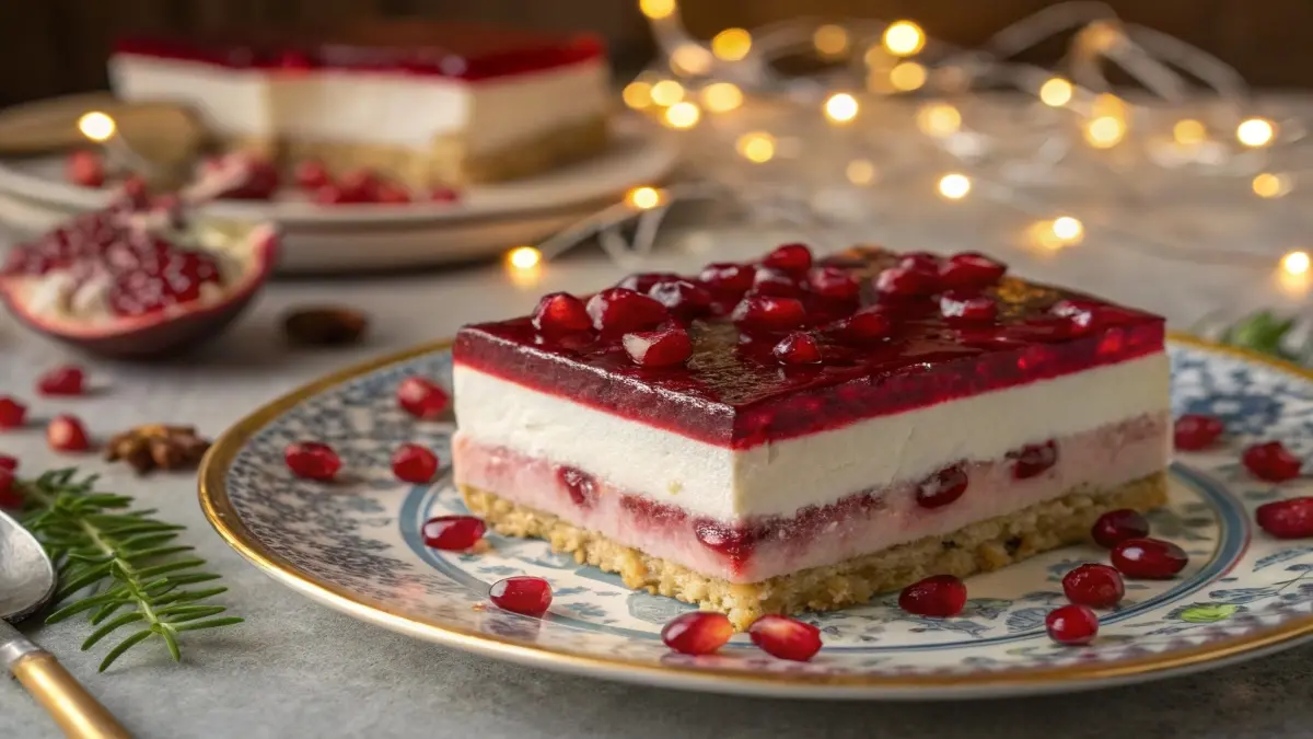 خوشمزه ترین دسر یلدایی با بیسکویت پتی بور درست کن | طرز تهیه دسر یلدایی روکر انار؛ دسری رنگی و جذاب