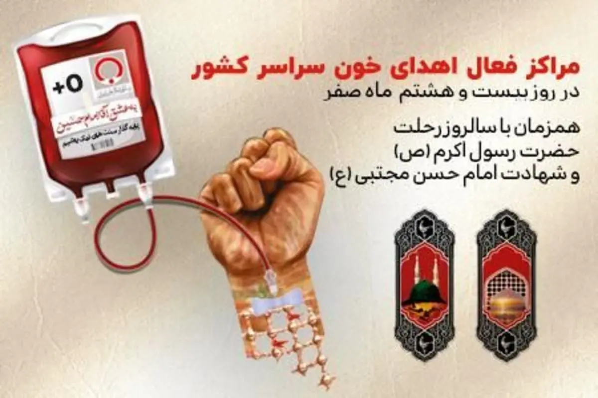سازمان انتقال خون: مراکز اهدای خون فردا در سراسر کشور فعال است 