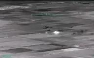 پهپادی برای هدایت توپخانه‌ی اوکراین، جهت هدف قراردادن یک کاروان نظامی روسی+ویدئو