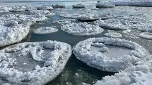 تشکیل کف‌های عظیم روی سطح دریاچه میشیگان | پدیده‌ای کم‌نظیر در دل سرمای زمستان +ویدئو