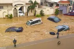 جاری شدن سیل در مدینه + ویدئو