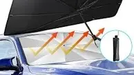  چترهایی برای خودرو | راه‌حل خلاقانه چینی‌ها برای خودروهای داغ +ویدئو
